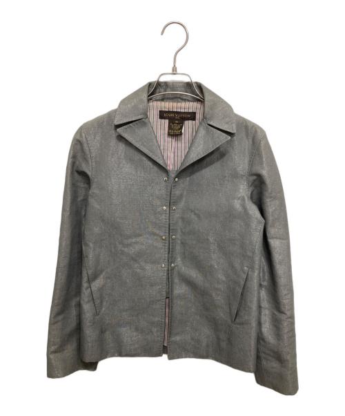 LOUIS VUITTON（ルイ ヴィトン）LOUIS VUITTON (ルイ ヴィトン) コットンリネンスナップジャケット グレー サイズ:SIZE 34の古着・服飾アイテム