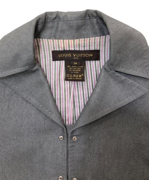 LOUIS VUITTON（ルイ ヴィトン）LOUIS VUITTON (ルイ ヴィトン) コットンリネンスナップジャケット グレー サイズ:SIZE 34の古着・服飾アイテム