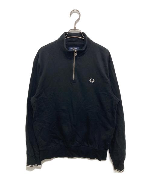 FRED PERRY（フレッドペリー）FRED PERRY (フレッドペリー) ハーフジップスウェット ブラック サイズ:Lの古着・服飾アイテム