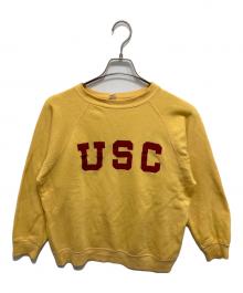 COLLEGIATE PACIFIC（カレッジパシフィック）の古着「70’sカレッジロゴラグランスウェット」｜イエロー