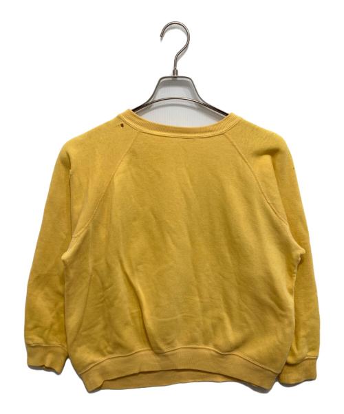 COLLEGIATE PACIFIC（カレッジパシフィック）Collegiate Pacific (カレッジパシフィック) 70’sカレッジロゴラグランスウェット イエロー サイズ:Mの古着・服飾アイテム