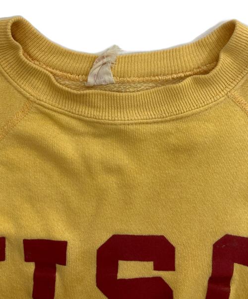 COLLEGIATE PACIFIC（カレッジパシフィック）Collegiate Pacific (カレッジパシフィック) 70’sカレッジロゴラグランスウェット イエロー サイズ:Mの古着・服飾アイテム