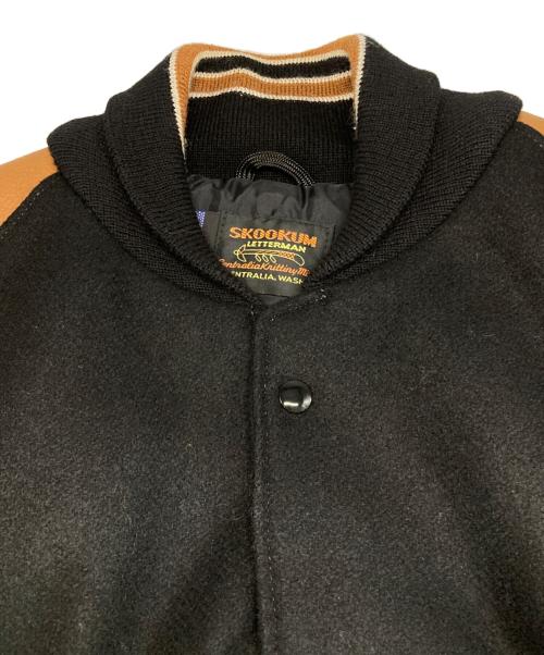 skookum（スクーカム）SKOOKUM (スクーカム) AWARD JACKET ブラック×ブラウン サイズ:Lの古着・服飾アイテム