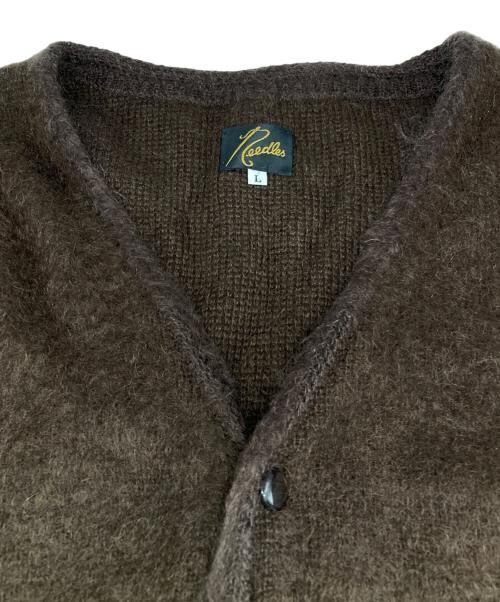 Needles（ニードルズ）Needles (ニードルズ) Mohair Cardigan/モヘアニットカーディガン ブラウン サイズ:Lの古着・服飾アイテム