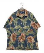 POLO RALPH LAURENポロ・ラルフローレン）の古着「VINTAGE CAMP/総柄アロハシャツ」｜ネイビー