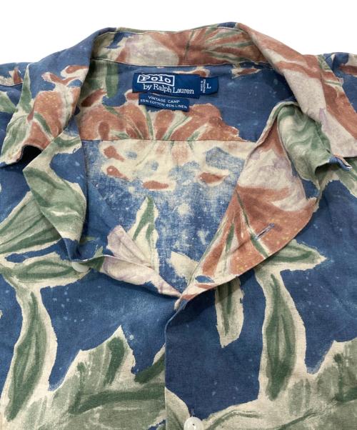 POLO RALPH LAUREN（ポロ・ラルフローレン）POLO RALPH LAUREN (ポロ・ラルフローレン) VINTAGE CAMP/総柄アロハシャツ ネイビー サイズ:Lの古着・服飾アイテム