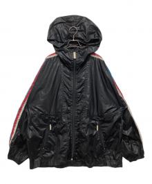 MARC JACOBS（マークジェイコブス）の古着「バックロゴナイロンジップアップジャケット」｜ブラック