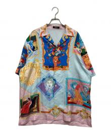 VERSACE（ヴェルサーチ）の古着「Gallery Silk Shirt/総柄シルクシャツ」｜スカイブルー