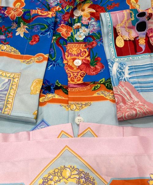 VERSACE（ヴェルサーチ）VERSACE (ヴェルサーチ) Gallery Silk Shirt/総柄シルクシャツ スカイブルー サイズ:SIZE50の古着・服飾アイテム