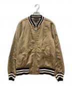 MARC JACOBSマークジェイコブス）の古着「ボーダートリム ボンバージャケット/スカジャン」｜ベージュ