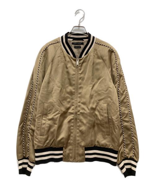 MARC JACOBS（マークジェイコブス）MARC JACOBS (マークジェイコブス) ボーダートリム ボンバージャケット/スカジャン ベージュ サイズ:SIZE50の古着・服飾アイテム