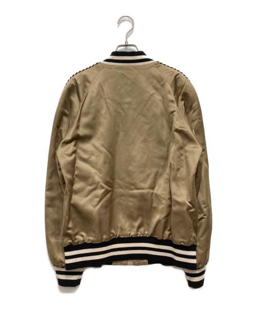 MARC JACOBS（マークジェイコブス）MARC JACOBS (マークジェイコブス) ボーダートリム ボンバージャケット/スカジャン ベージュ サイズ:SIZE50の古着・服飾アイテム