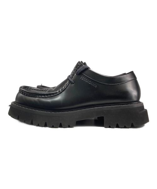 Salvatore Ferragamo（サルヴァトーレ フェラガモ）Salvatore Ferragamo (サルヴァトーレ フェラガモ) 厚底モカシンシューズ/レースアップUチップシューズ ブラック サイズ:9　1/2の古着・服飾アイテム