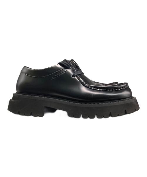 Salvatore Ferragamo（サルヴァトーレ フェラガモ）Salvatore Ferragamo (サルヴァトーレ フェラガモ) 厚底モカシンシューズ/レースアップUチップシューズ ブラック サイズ:9　1/2の古着・服飾アイテム