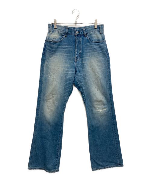 MAATEE&SONS（マーティーアンドサンズ）MAATEE&SONS (マーティーアンドサンズ) DENIM FLAIR/ユーズド加工フレアデニムパンツ インディゴ サイズ:SIZE1の古着・服飾アイテム