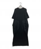 ENFOLDエンフォルド）の古着「SQUARE DRAPE DRESS」｜ブラック