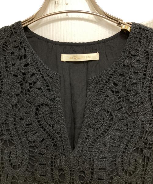 ne quittez pas（ヌキテパ）ne quittez pas (ヌキテパ) Cotton Jacquard Lace Yoke Dress/コットンジャカード レースヨークワンピース ブラック サイズ:Mの古着・服飾アイテム