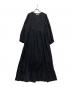 ne quittez pas（ヌキテパ）の古着「Cotton Jacquard Lace Yoke Dress/コットンジャカード レースヨークワンピース」｜ブラック