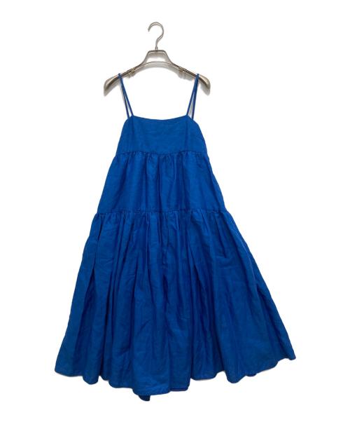MYLAN（マイラン）MYLAN (マイラン) Back Ribbon Tiered Maxi Dress/バックリボン ティアード マキシドレス ブルー サイズ:Freeの古着・服飾アイテム
