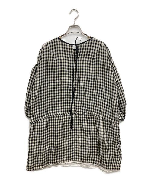 NACKIYE（ナキエ）NACKIYE (ナキエ) ギンガムチェックブラウス ホワイト×ブラック サイズ:SIZE34の古着・服飾アイテム