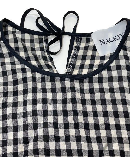 NACKIYE（ナキエ）NACKIYE (ナキエ) ギンガムチェックブラウス ホワイト×ブラック サイズ:SIZE34の古着・服飾アイテム