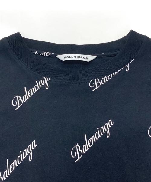 BALENCIAGA（バレンシアガ）BALENCIAGA (バレンシアガ) ロゴ オーバーサイズ ポンチョ/スクリプトロゴプリントTシャツドレス ブラック サイズ:XSの古着・服飾アイテム