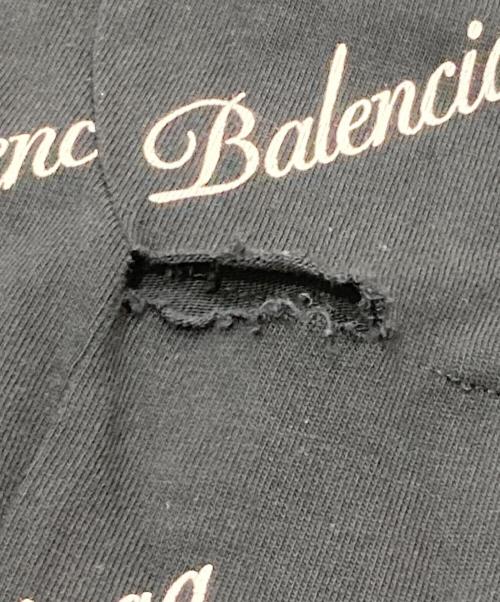 BALENCIAGA（バレンシアガ）BALENCIAGA (バレンシアガ) ロゴ オーバーサイズ ポンチョ/スクリプトロゴプリントTシャツドレス ブラック サイズ:XSの古着・服飾アイテム
