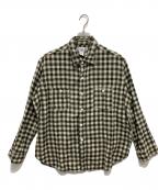 POST O'ALLSポストオーバーオールズ）の古着「St.Louis cotton flannel plaid grey block/チェックシャツ」｜グリーン