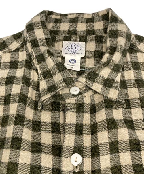 POST O'ALLS（ポストオーバーオールズ）POST O'ALLS (ポストオーバーオールズ) St.Louis cotton flannel plaid grey block/チェックシャツ グリーン サイズ:XLの古着・服飾アイテム
