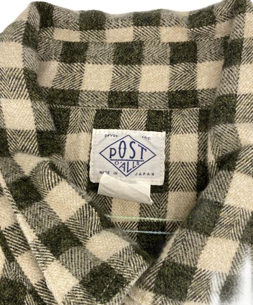 POST O'ALLS（ポストオーバーオールズ）POST O'ALLS (ポストオーバーオールズ) St.Louis cotton flannel plaid grey block/チェックシャツ グリーン サイズ:XLの古着・服飾アイテム