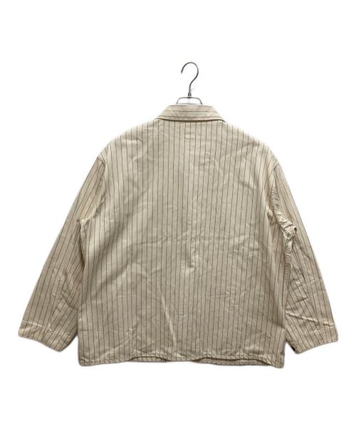 POST O'ALLS（ポストオーバーオールズ）POST O'ALLS (ポストオーバーオールズ) Sylvania HBT Stripe/ストライプカバーオール ホワイト サイズ:XLの古着・服飾アイテム