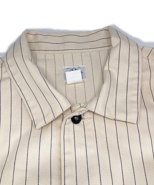 POST O'ALLS（ポストオーバーオールズ）POST O'ALLS (ポストオーバーオールズ) Sylvania HBT Stripe/ストライプカバーオール ホワイト サイズ:XLの古着・服飾アイテム