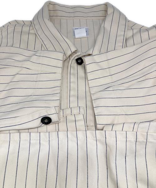 POST O'ALLS（ポストオーバーオールズ）POST O'ALLS (ポストオーバーオールズ) Sylvania HBT Stripe/ストライプカバーオール ホワイト サイズ:XLの古着・服飾アイテム