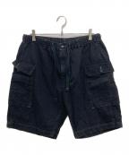 POST O'ALLSポストオーバーオールズ）の古着「E-Z WALKABOUT Shorts cotton dobby ripstopリップストップハーフパンツ」｜ブラック