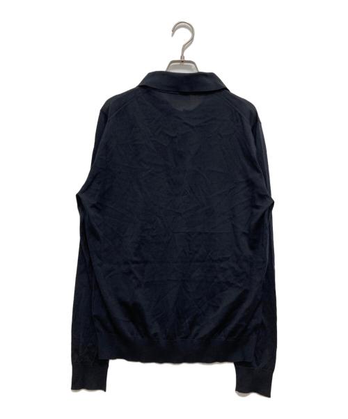PRADA（プラダ）PRADA (プラダ) シルク混ニットポロシャツ ネイビー サイズ:SIZE50の古着・服飾アイテム