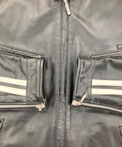 BURBERRY BLACK LABEL（バーバリーブラックレーベル）BURBERRY BLACK LABEL (バーバリーブラックレーベル) ラムレザーシングルライダースジャケット ブラック サイズ:Lの古着・服飾アイテム