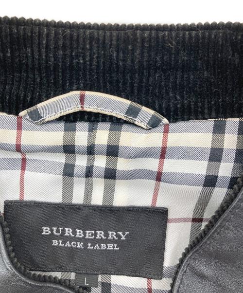 BURBERRY BLACK LABEL（バーバリーブラックレーベル）BURBERRY BLACK LABEL (バーバリーブラックレーベル) ラムレザーシングルライダースジャケット ブラック サイズ:Lの古着・服飾アイテム