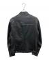 BURBERRY BLACK LABEL (バーバリーブラックレーベル) ラムレザーシングルライダースジャケット ブラック サイズ:L：27000円