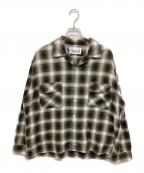 J.S HOMESTEADジャーナルスタンダード ホームステッド）の古着「Stead OMBRE OPEN SHIRT」｜グリーン×ブラウン