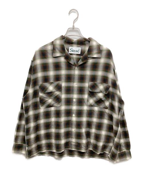 J.S HOMESTEAD（ジャーナルスタンダード ホームステッド）J.S HOMESTEAD (ジャーナルスタンダード ホームステッド) Stead OMBRE OPEN SHIRT グリーン×ブラウン サイズ:Lの古着・服飾アイテム