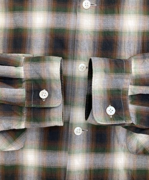 J.S HOMESTEAD（ジャーナルスタンダード ホームステッド）J.S HOMESTEAD (ジャーナルスタンダード ホームステッド) Stead OMBRE OPEN SHIRT グリーン×ブラウン サイズ:Lの古着・服飾アイテム