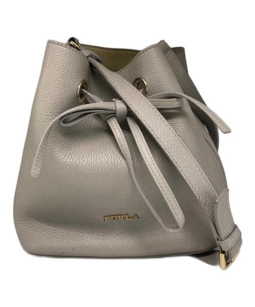 FURLA（フルラ）FURLA (フルラ) コスタンザ巾着ショルダーバッグ ライトグレーの古着・服飾アイテム