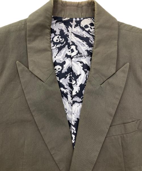 NUMBER (N)INE（ナンバーナイン）NUMBER (N)INE (ナンバーナイン) TESSUTI DI SONDRIO 01SS 裏地骸骨柄ジャケット オリーブ サイズ:SIZE3の古着・服飾アイテム