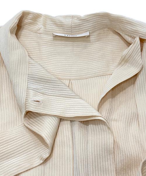 CELINE（セリーヌ）CELINE (セリーヌ) シルクノースリーブボウタイブラウス ベージュ サイズ:SIZE34の古着・服飾アイテム