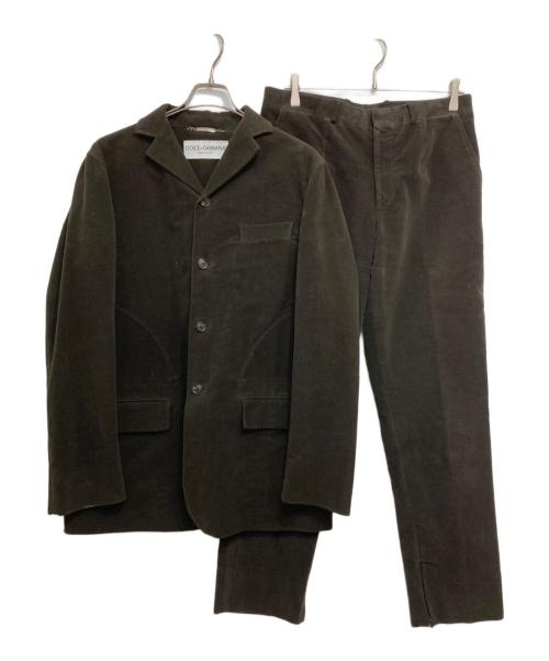 DOLCE & GABBANA（ドルチェ＆ガッバーナ）DOLCE & GABBANA (ドルチェ＆ガッバーナ) ベロア4Bセットアップ ブラウン サイズ:46の古着・服飾アイテム