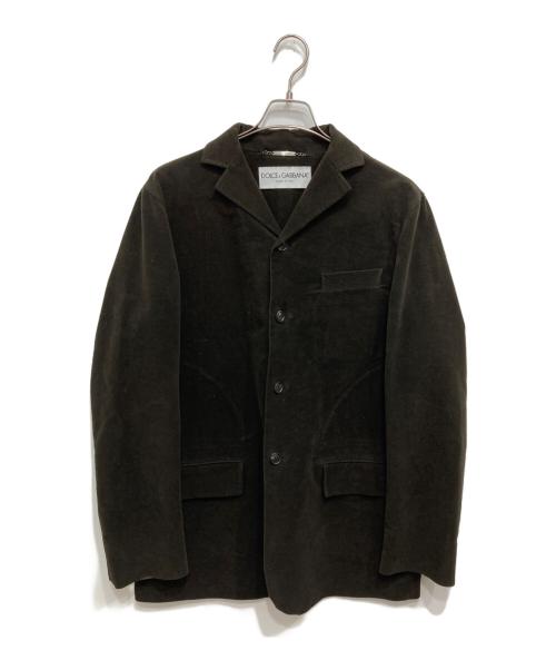 DOLCE & GABBANA（ドルチェ＆ガッバーナ）DOLCE & GABBANA (ドルチェ＆ガッバーナ) ベロア4Bセットアップ ブラウン サイズ:46の古着・服飾アイテム