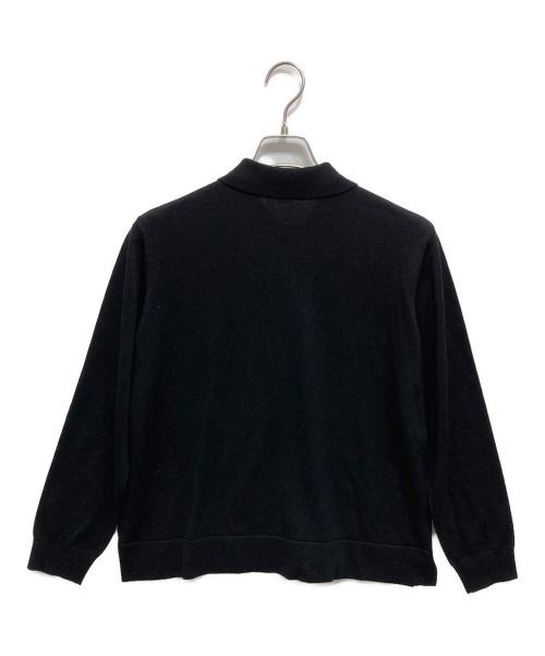 J.PRESS（ジェイプレス）J.PRESS (ジェイプレス) ポロ襟付き カーディガン ブラック サイズ:L 未使用品の古着・服飾アイテム