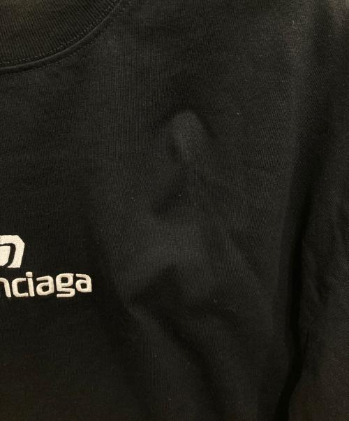 BALENCIAGA（バレンシアガ）BALENCIAGA (バレンシアガ) ロゴ刺繍 長袖カットソー ブラック サイズ:Sの古着・服飾アイテム