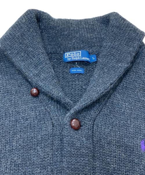 POLO RALPH LAUREN（ポロ・ラルフローレン）POLO RALPH LAUREN (ポロ・ラルフローレン) ショールカラーカーディガン グレー サイズ:Lの古着・服飾アイテム