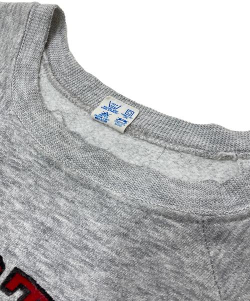 Champion（チャンピオン）Champion (チャンピオン) 80’sフロッキープリントラグランスウェット グレー サイズ:Lの古着・服飾アイテム